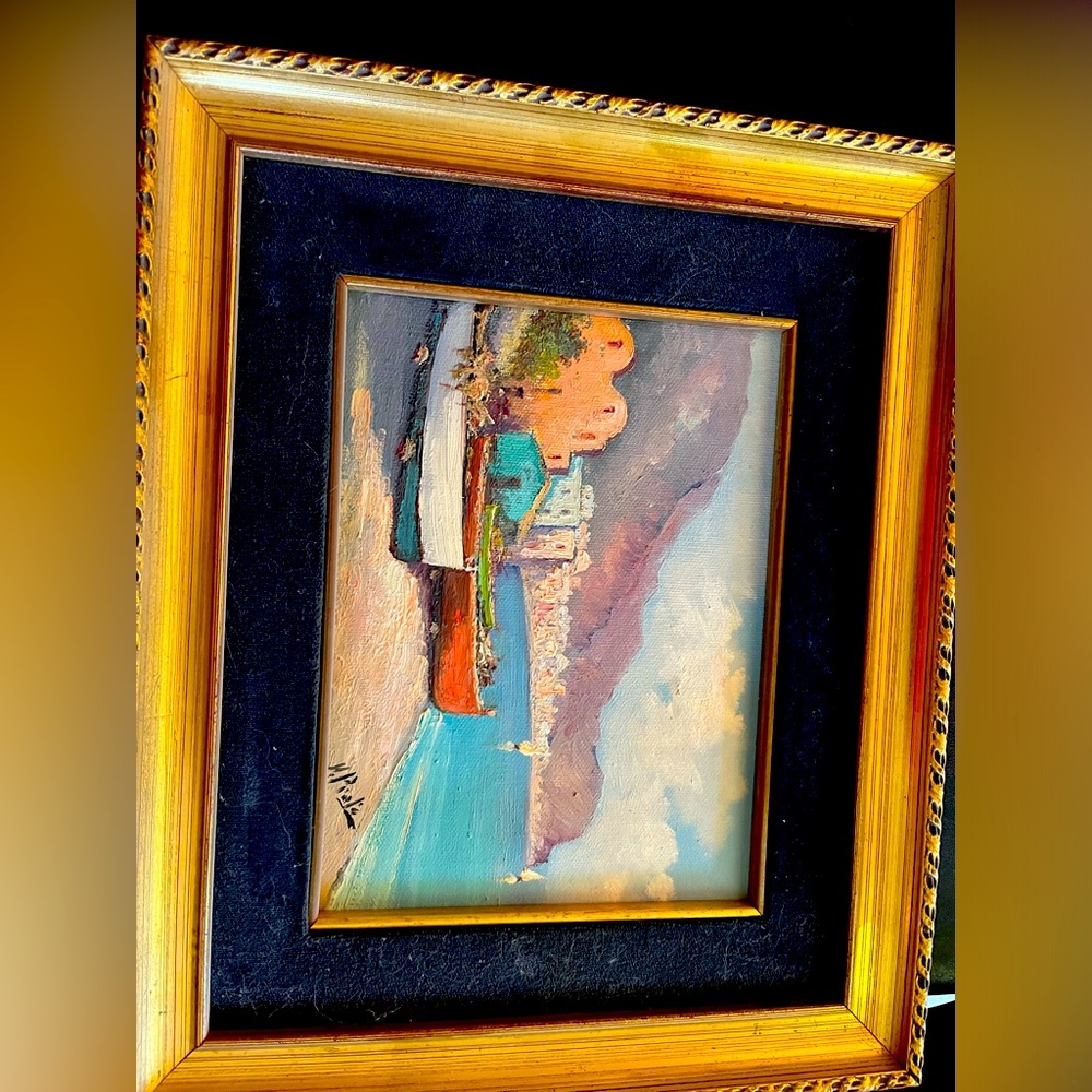 Two oil paintings of a famous site in Naples Italy. 24x18